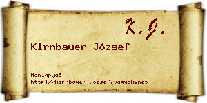 Kirnbauer József névjegykártya
